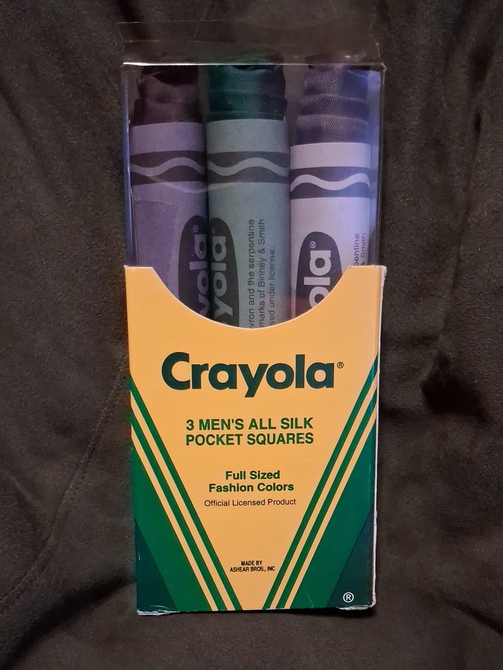 Crayola Men's Silk Pocket Squares - Purple, Teal and Gray